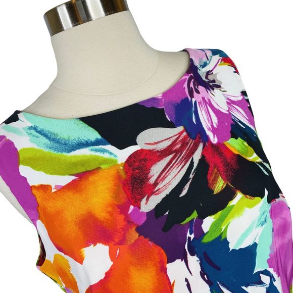 Alyx Multicolored Floral Print Dress - Size 12 - Picture 2 of 5